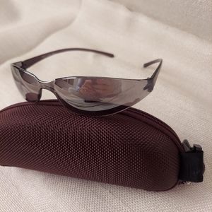 Black franed/black lenses sleek sunglasses, great condition
